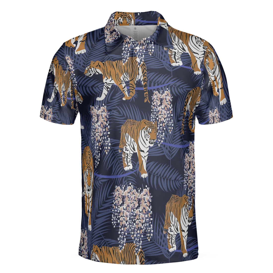 Tiger & Tropical Leaves Tiger Polo Shirt For Men, Tropical Tiger Shirt Short Sleeve, Gift For Tiger Lover - Perfect Gift For Men