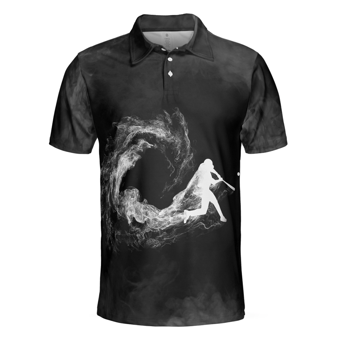 Baseball On Smoke Black Theme Men Polo Shirt, Smoke Baseball Striker Player Polo Shirt, Best Baseball Shirt For Men, Gift For Baseball Lovers