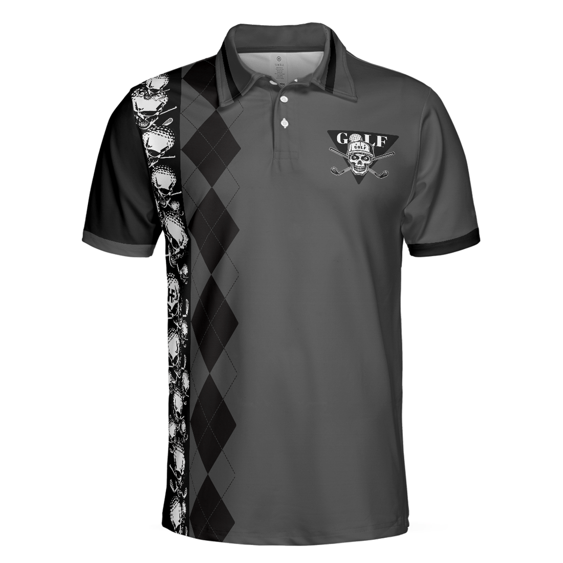 Tee It High Let It Fly Polo Shirt, Skull Play Golf Short Sleeve Men Polo Shirt - Perfect Gift For Men, Golfers
