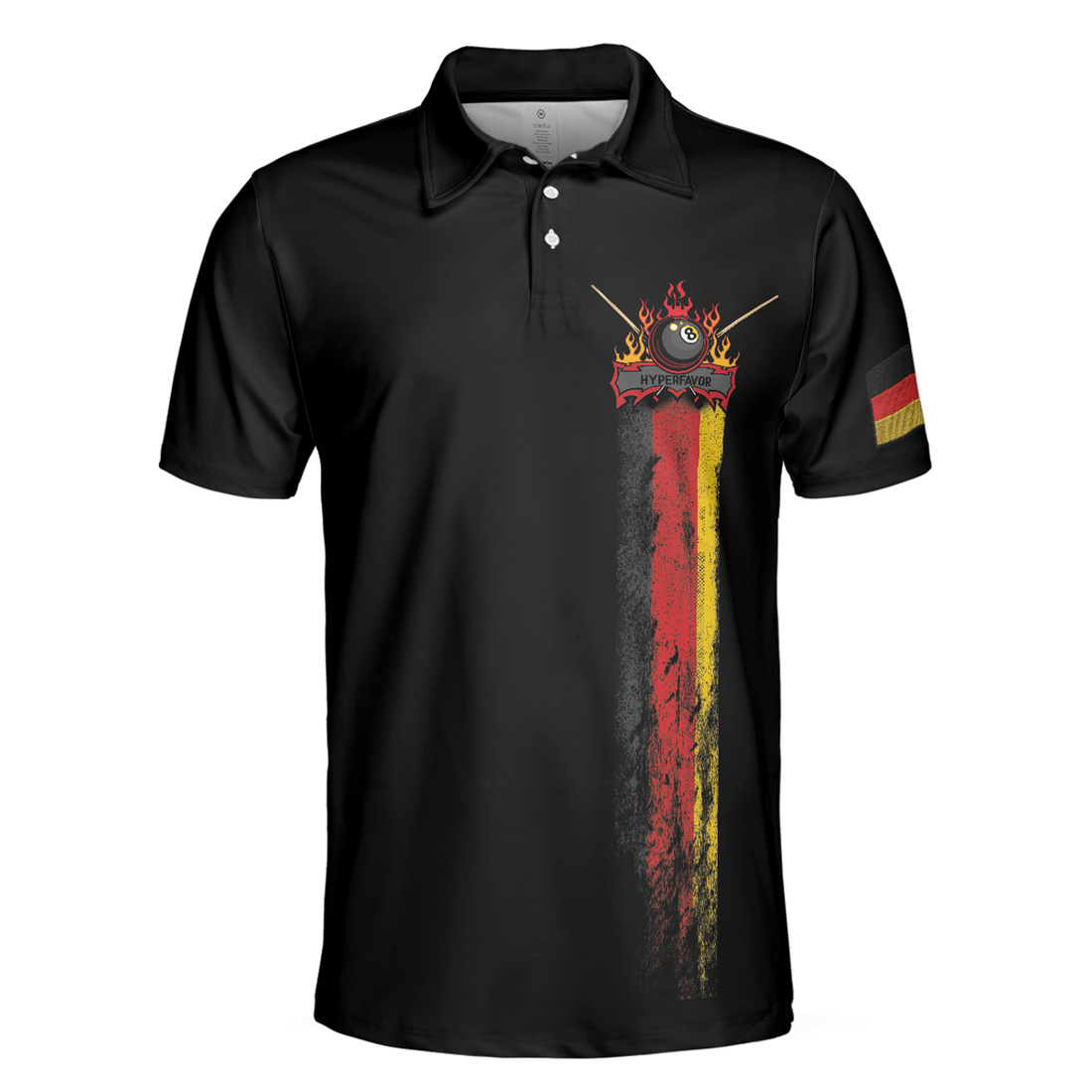 Skull German Flag Master Baiter Golf Men Polo Shirt, Black Wet Paint Skull Polo Shirt, Best Golf Shirt For Men
