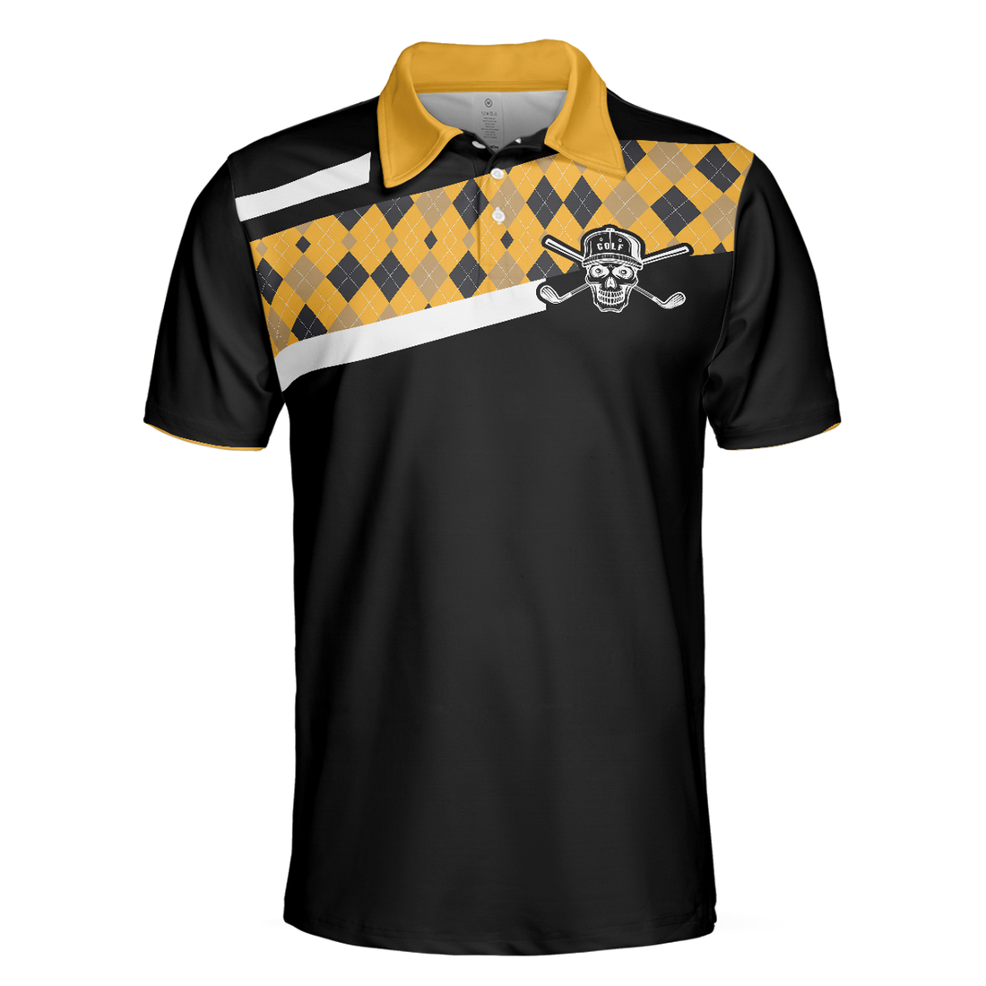 Disc Golf & Beer Make Me Happy Polo Shirt, Yellow Plaid Pattern Disc Golf Shirt, Funny Disc Golf Shirt With Sayings, Golf Gift For Men, Best Gift For Men Golfers