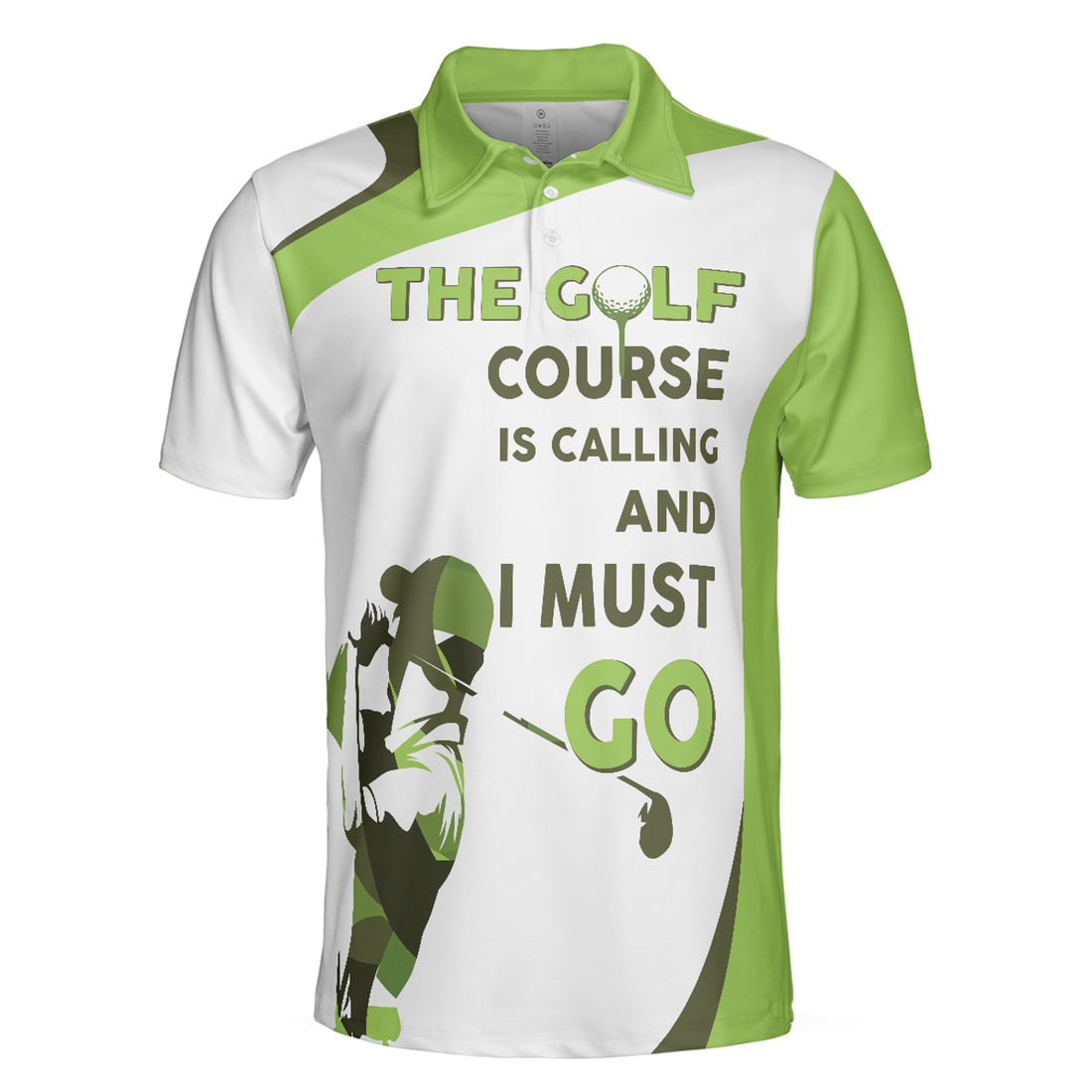 The Golf Course Is Calling And I Must Go Men Polo Shirt, White And Green Golf Shirt For Men - Perfect Gift For Men