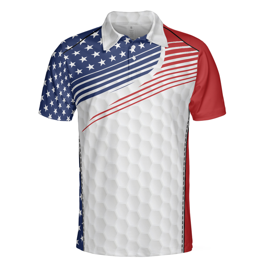 Golf Skull Wear Hat Short Sleeve USA Golf Men Polo Shirt, American Flag Polo Shirt, Patriotic Golf Shirt For Men