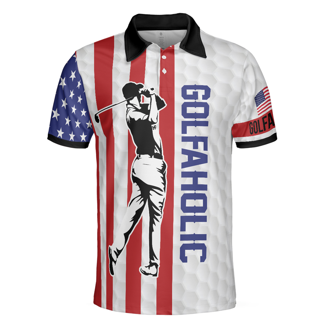 Your Hole Is My Goal Golfaholic American Flag Polo Shirt, Patriotic Golf Shirt - Perfect Gift For Men