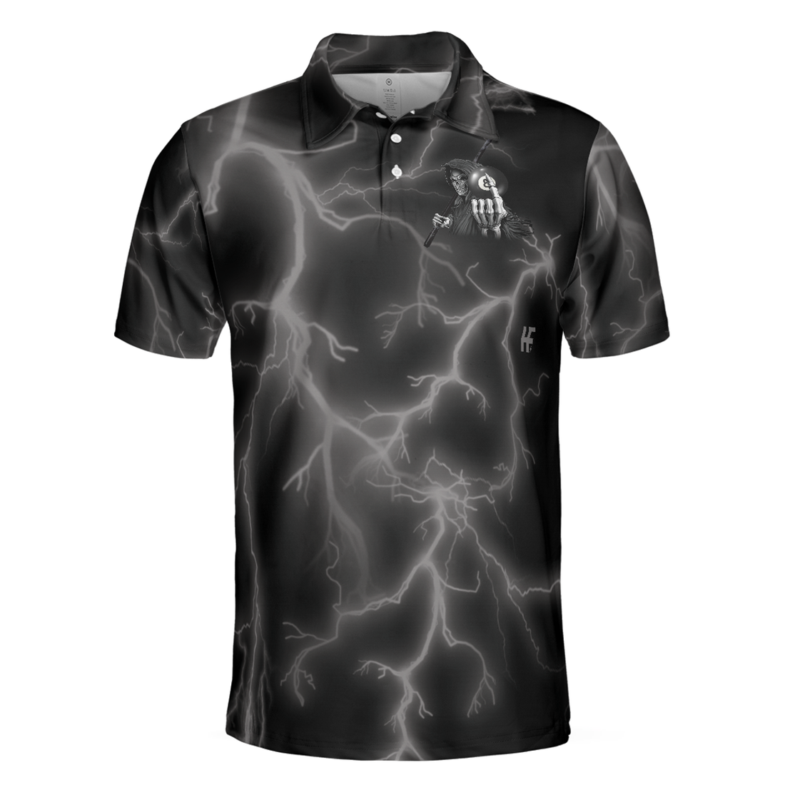 Billiards Men Polo Shirt, I Beat People With A Stick Polo Shirt, Black Billiards Polo Shirt For Billiards Enthusiasts, Scary Shirt