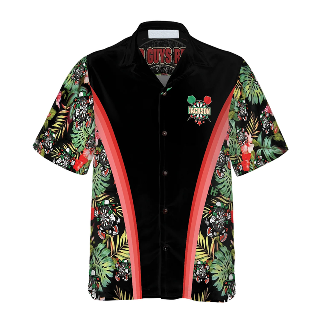Old Guys Rule Dart Tropical Custom Hawaiian Shirt, Personalized Name Dart Hawaiian Shirt