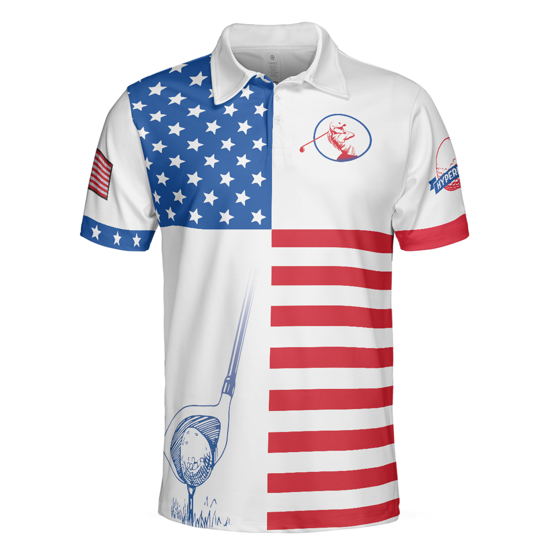 American Flag Golf Short Sleeve Unisex Golf Polo Shirt, Polo Shirts For Men And Women, Gift For Golfers