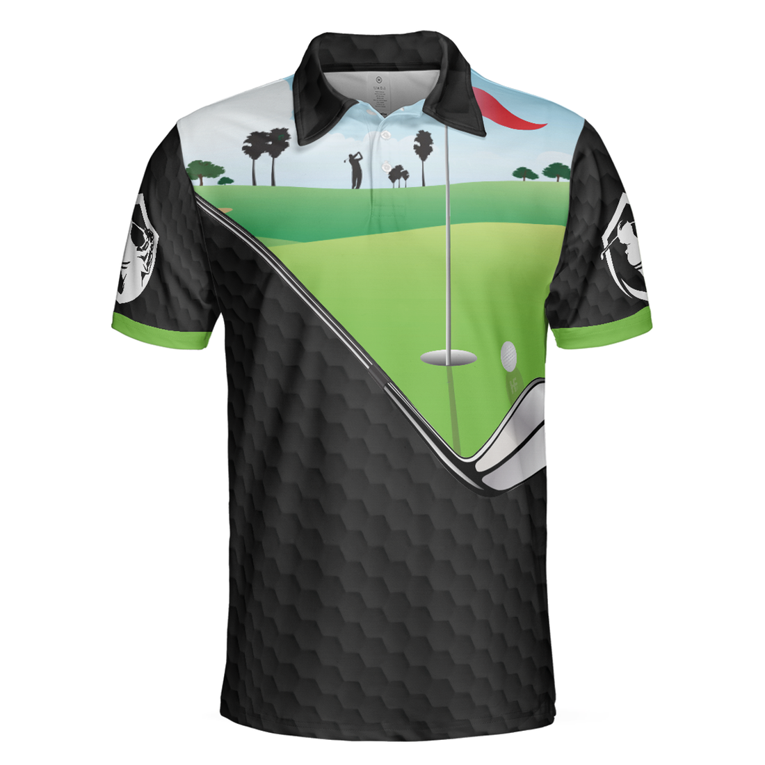 Yes I Do Have A Retirement Plan Golf Polo Shirt, Black Golf Pattern Green Golf Course Polo Shirt, Best Golf Shirt For Men