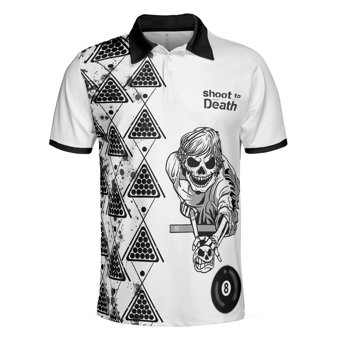 Men Polo Shirt - Billiards To Death Burry Me With Billiards Club Polo Shirt, Cool Skull Polo Shirt Design For Billiards Lovers