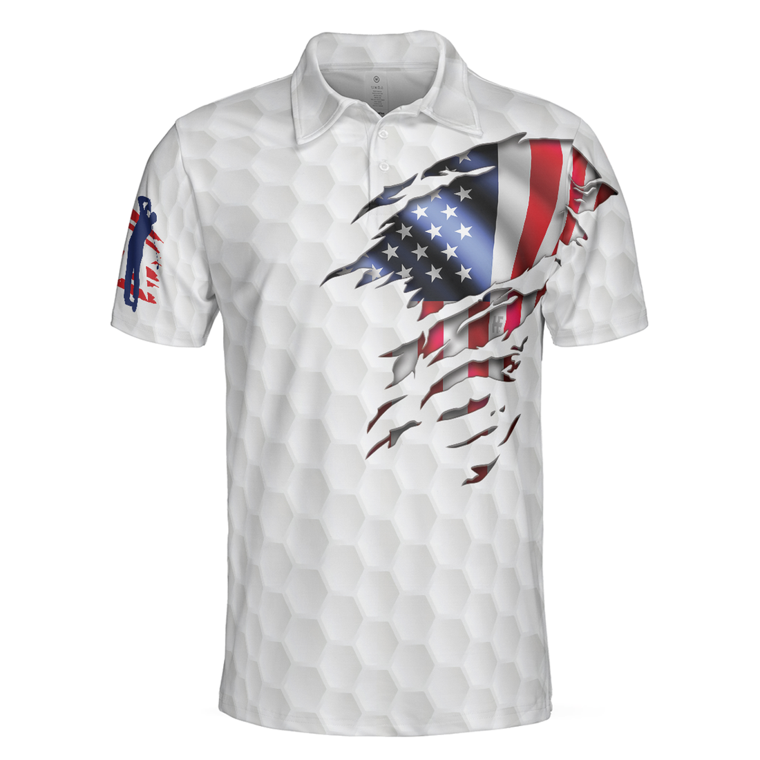 American Eagle Flag Golf Short Sleeve Men Polo Shirt, Golf American Flag Polo Shirt, Patriotic Golf Shirt For Men, Gift For Golfers