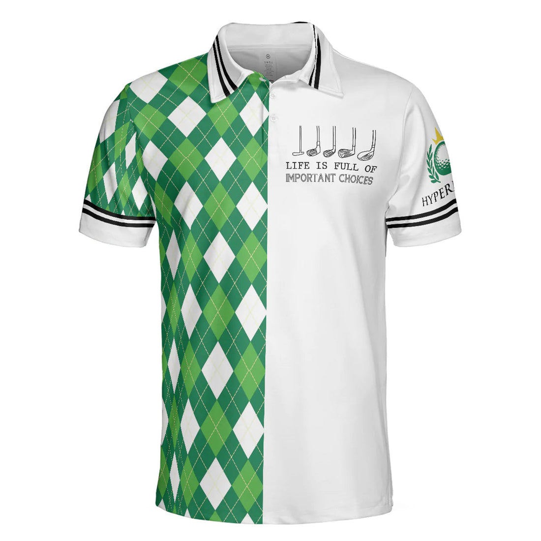 Green Argyle Pattern Golf Men Polo Shirt, Life Is Full Of Important Choices Shirts For Male, Best Golf Shirts For Hot Weather