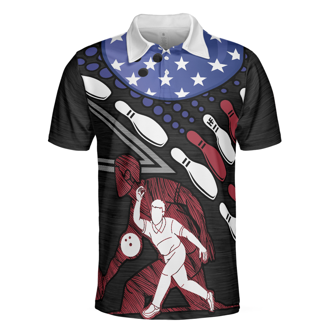 Bowling Men Polo Shirt - I Play Bowling Polo Shirt, American Flag Bowling Shirt For Men - Perfect Gift For Friend, Family, Bowling Lover