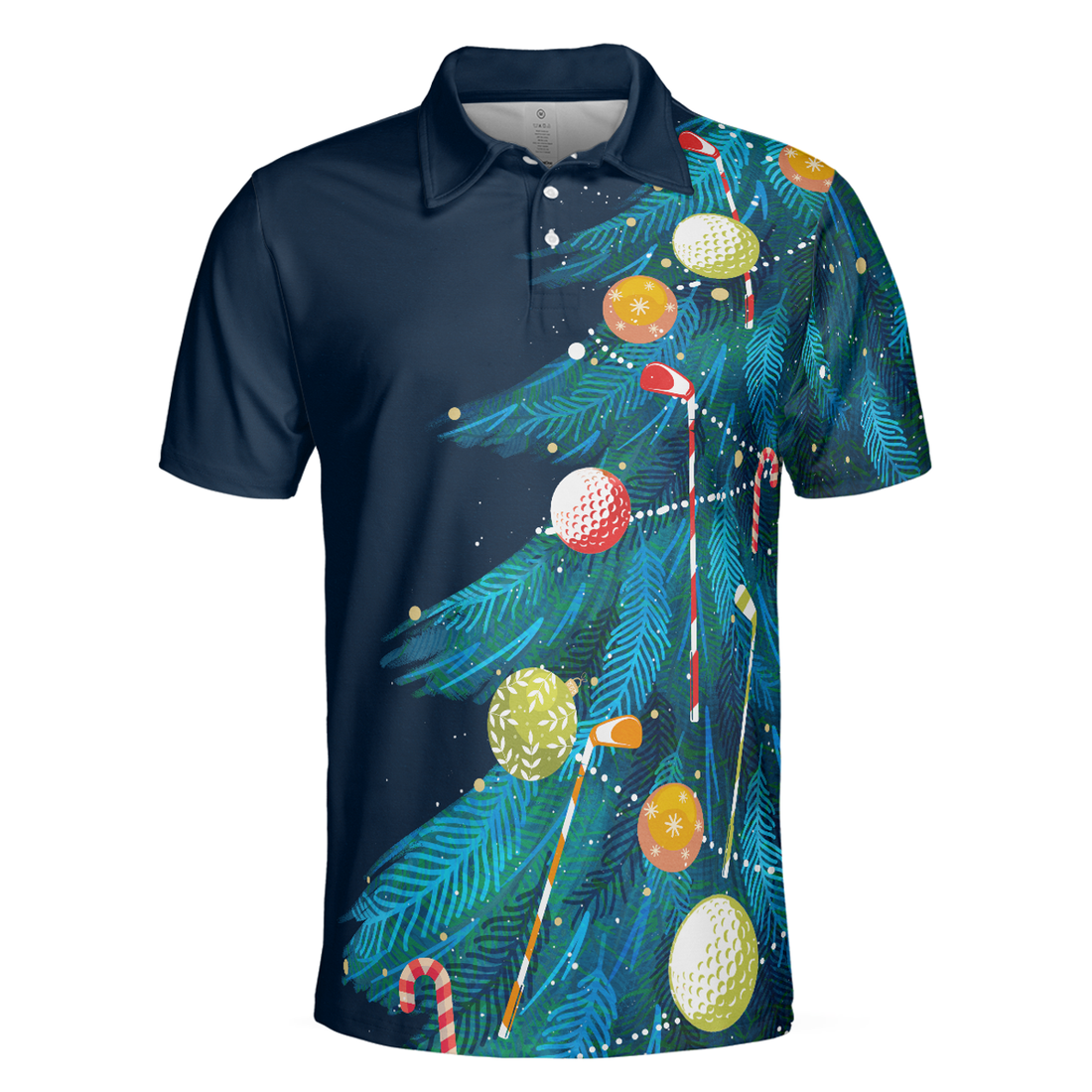 Christmas Golf Polo Shirts- Mens Golf Polo Shirts Short Sleeve- Christmas Tree Pattern Shirt Dry Fit- Christmas Shirt Idea - Gift For Men - Best Gift For Golf Lovers