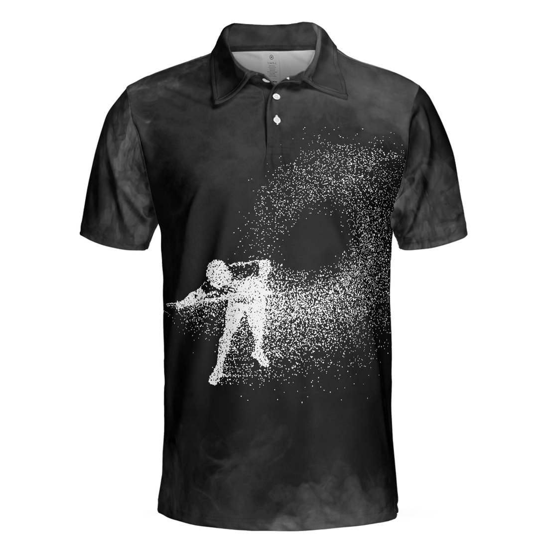 Men Polo Shirt - Billiards On Smoke Background Polo Shirt, Smoke Billiards Player Polo Shirt - Best Billiards Shirt For Men