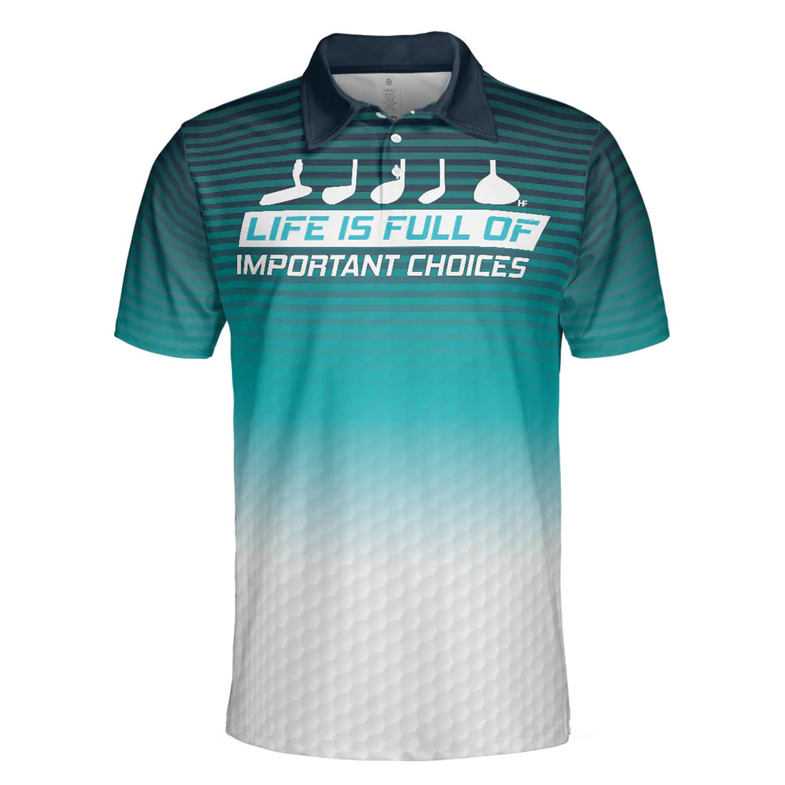 Golf Pattern Horizontal Stripes Men Polo Shirt, Life Is Full Of Important Choices Golf Polo Shirt, Best Golf Shirt For Men