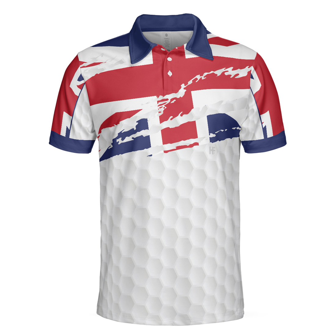United Kingdom Flag Golf Texture Black Golfer Polo Shirt, Great Britain Jack Polo Shirt, UK Golf Shirt - Perfect Gift For Men