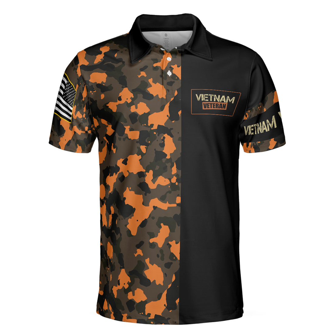 The War Is Over But The Battle Continues Agent Orange Dioxin Polo Shirt, American Flag Golf Shirt - Perfect Gift For Men