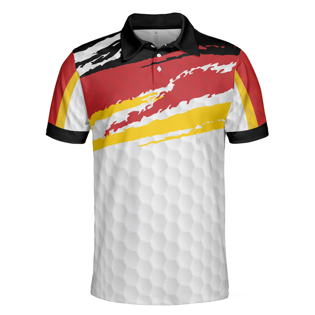 German Flag Short Sleeve Golf Men Polo Shirt, Black Wet Paint Golfing Polo Shirt, Best Golf Shirt For Men