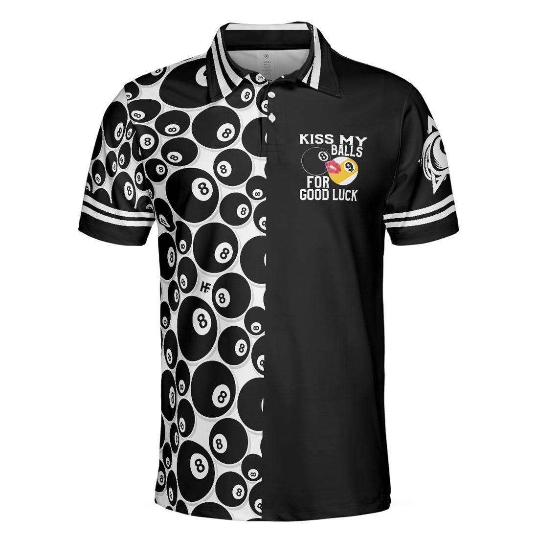 Billiards Men Polo Shirt, 8 Ball Pattern ATM Polo Shirt, Kid My Balls For Good Luck Men Polo Shirt, Best Gift For Billiards Lovers