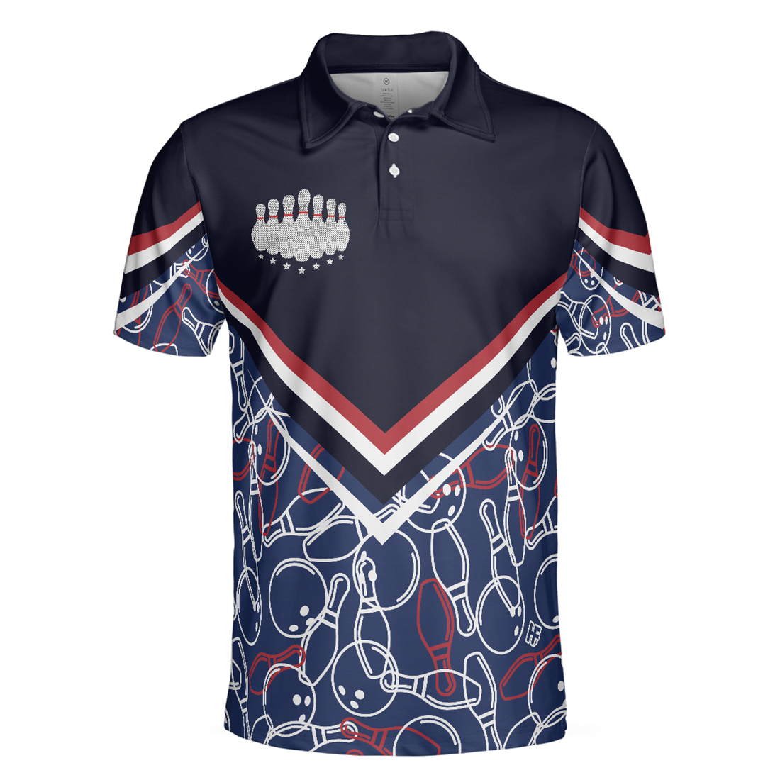 Bowling Men Polo Shirt - Bowling Seamless Pattern Men Polo Shirt, Bill Martin Tire Shirt For Men - Perfect Gift For Friend, Family, Bowling Lovers