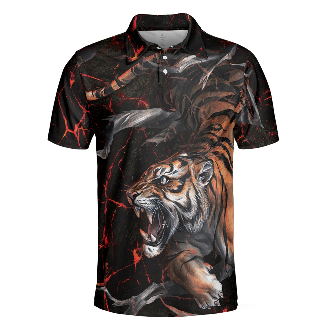 Tiger In The Dark Polo Shirt, Cool Tiger Polo Shirt For Men, Short Sleeve Tiger Shirt Gift Idea