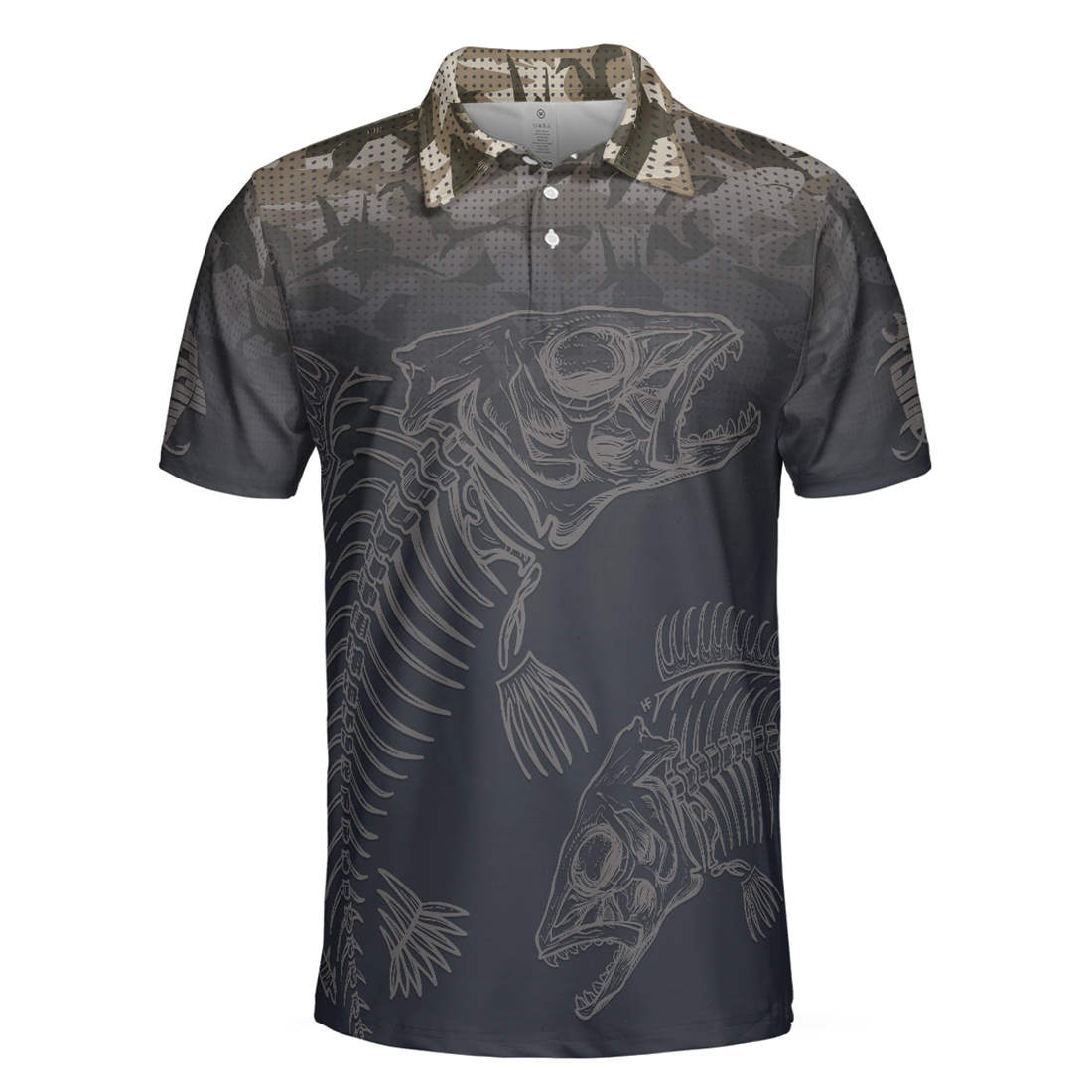 Fish Reaper Fish Skull Skeleton Camouflage Fishing Men Polo Shirt, Camo Fishing Shirt For Men, Gift For Fishing Lovers