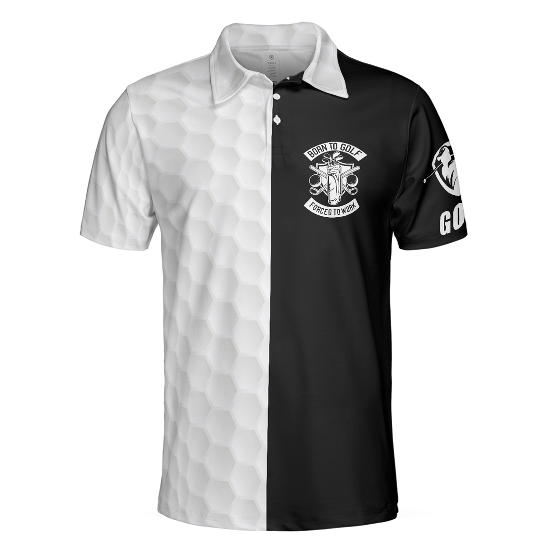 Men Polo Shirt - Black & White Are You Looking At My Putt Golf Polo Shirt, Black And Golf Pattern Polo Shirt, Sarcastic Golf Shirt For Men