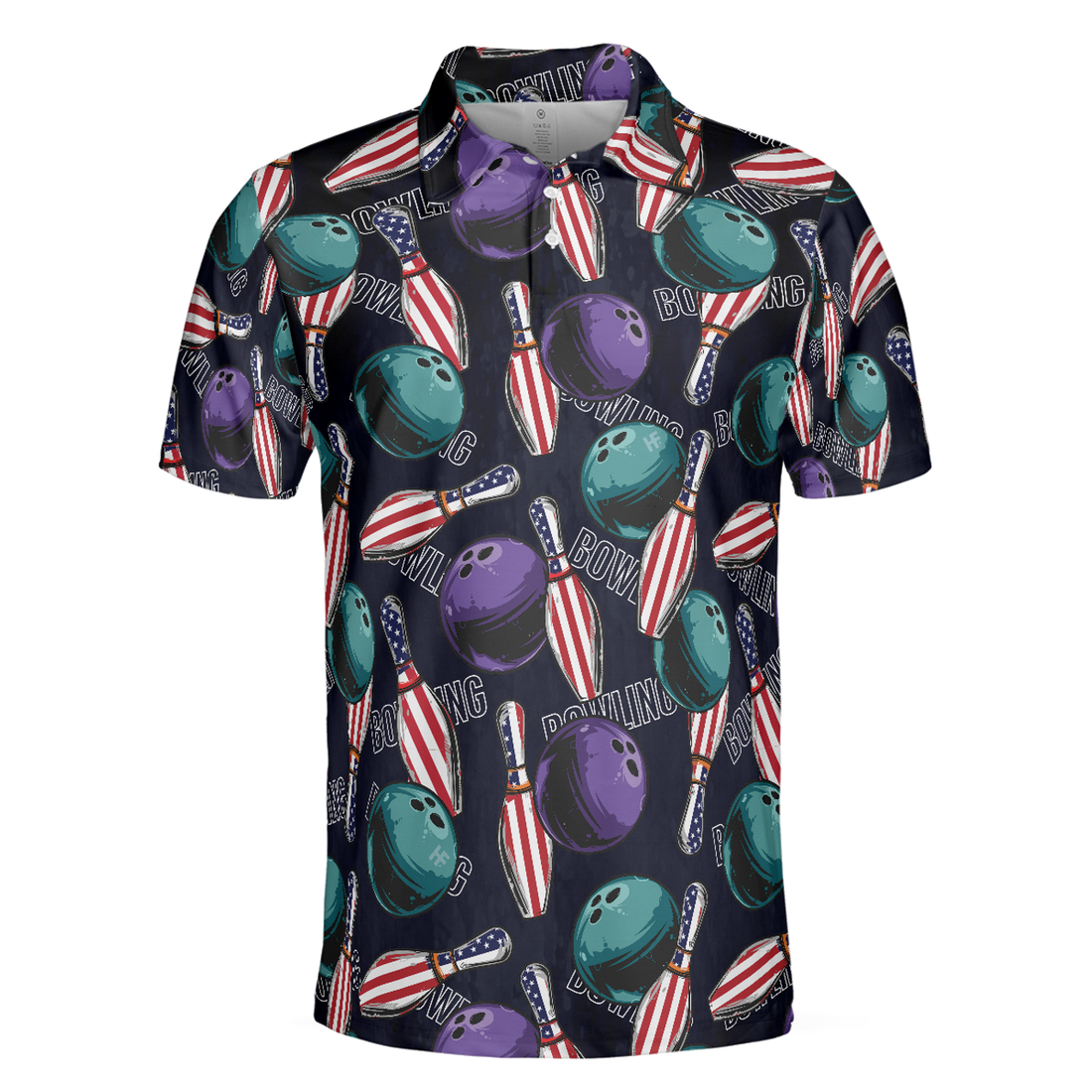 Bowling Men Polo Shirt - Bowling Is My Life Polo Shirt, American Flag Pattern Bowling Shirt For Men - Perfect Gift For Friend, Family, Bowling Lovers
