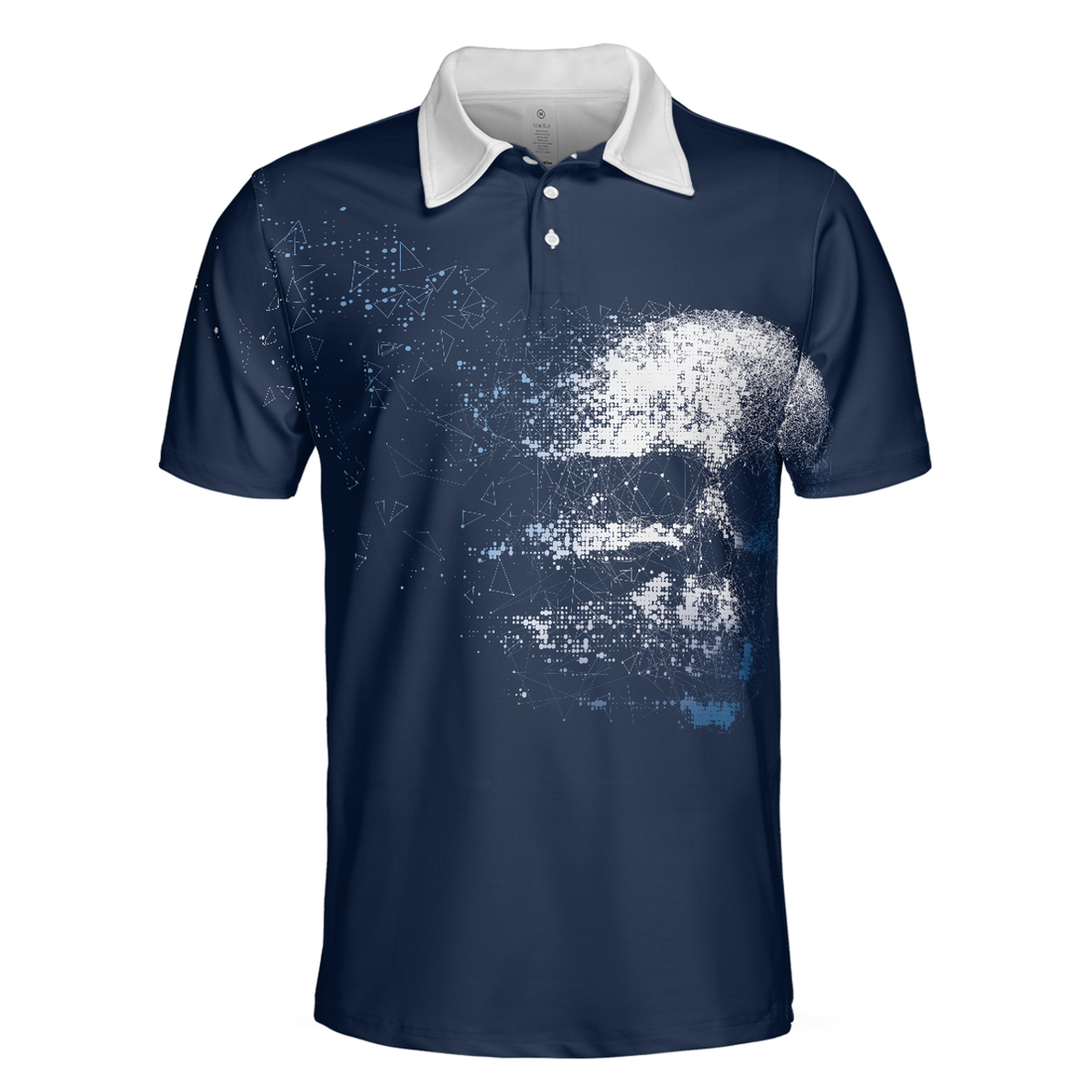 Artistic High Tech Skull Men Polo Shirt, Golf Shirt For Men, Gift For Golfers
