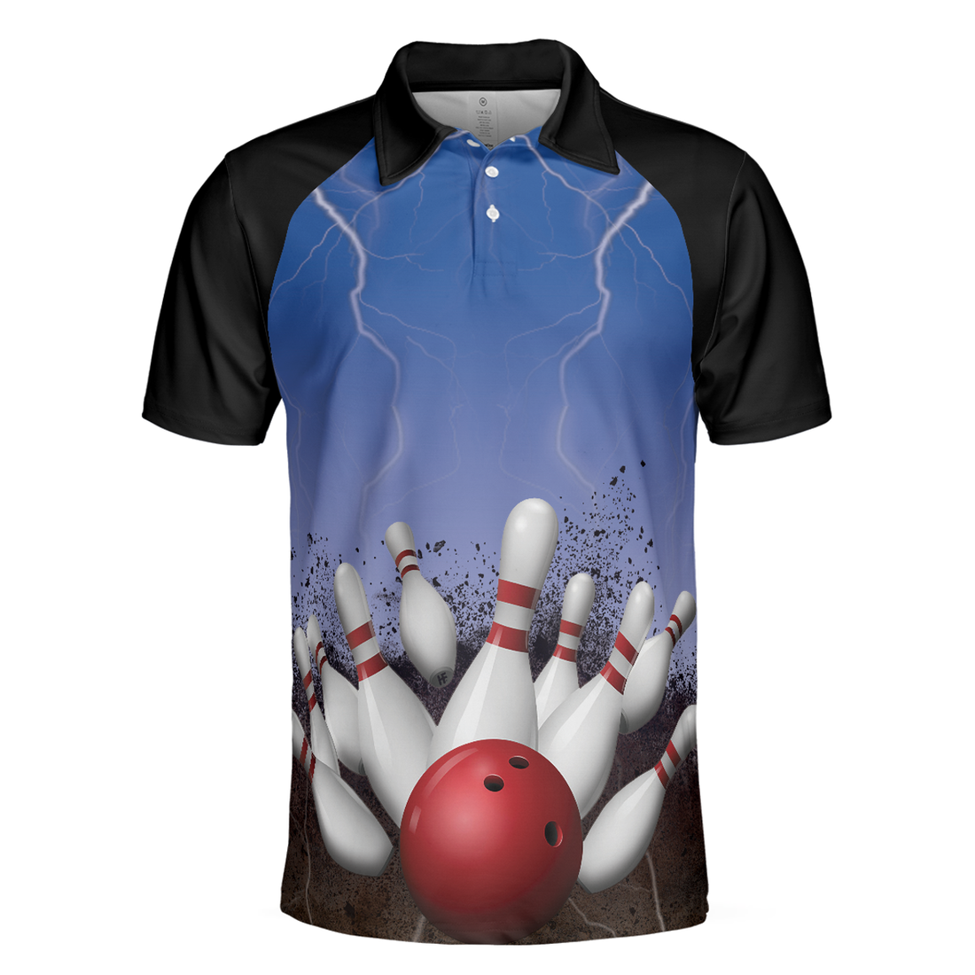 Spare No One Bowling Polo Shirt, Black And Blue Tenpin Bowling Shirt For Men, Cool Bowling Gift Idea - Perfect Gift For Men, Bowlers