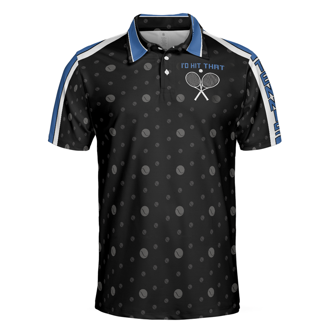 Tennis Blue Version Polo Shirt, Black Dot And Tennis Ball Pattern Polo Shirt, Best Tennis Shirt For Men - Perfect Gift For Men, Tennis Lovers