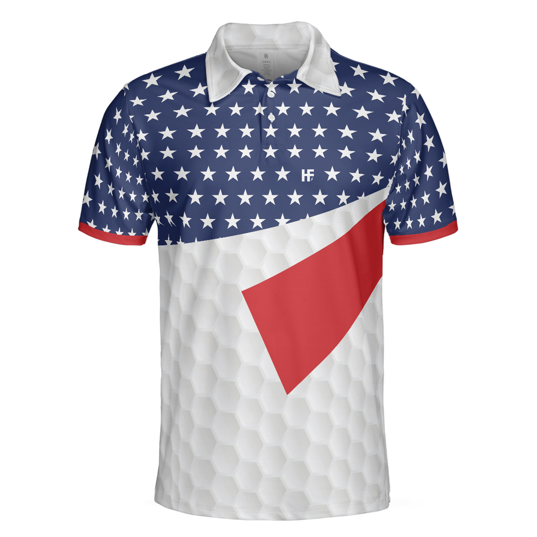 American Flag Golf Texture Short Sleeve Golf Men Polo Shirt, Golfaholic Polo Shirt, Patriotic Golf Shirt For Men, Gift For Golfers