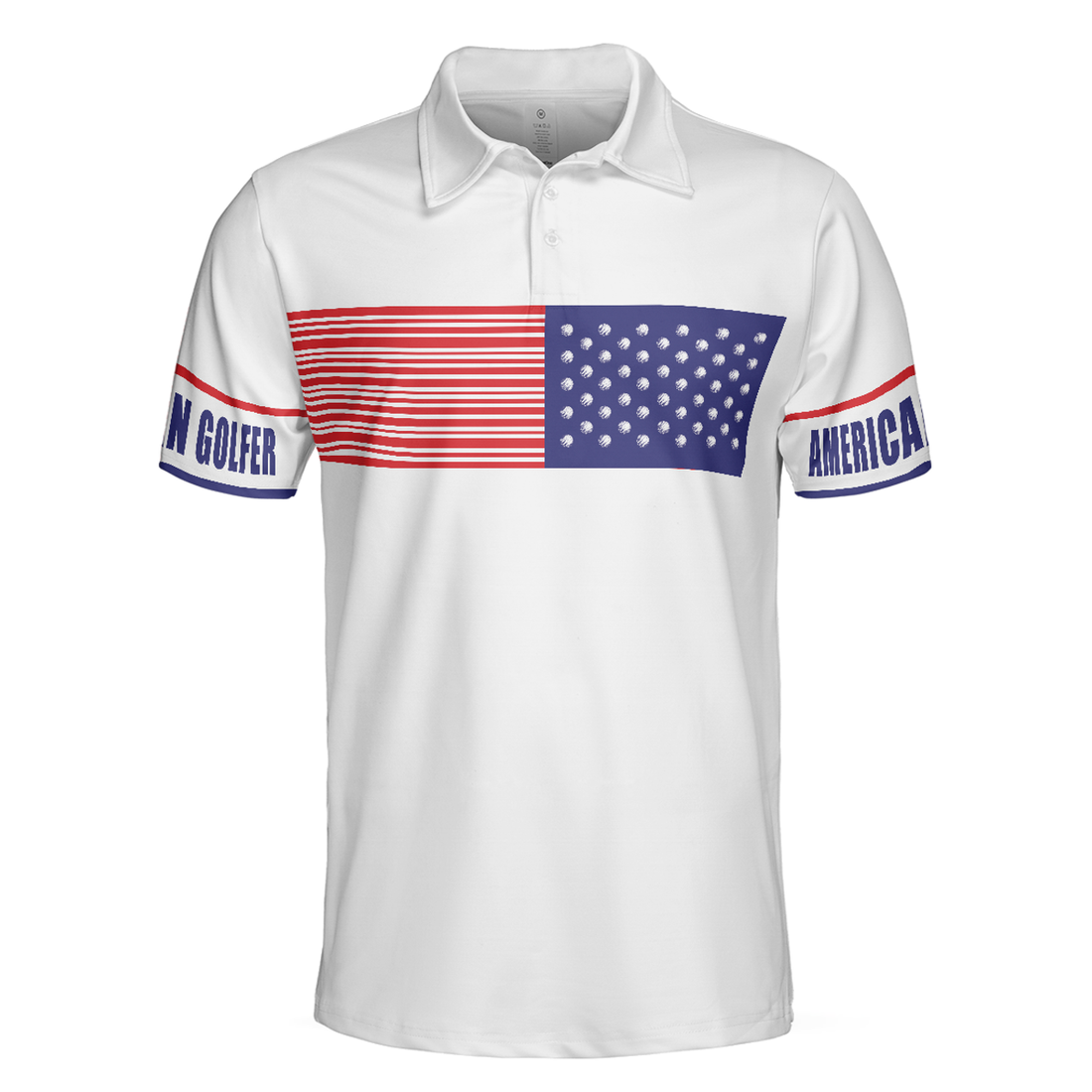 American Golfer Golfing Men Polo Shirt, Strips Barcode American Flag Polo Shirt, Patriotic Golf Shirt For Men, Gift For Golfers