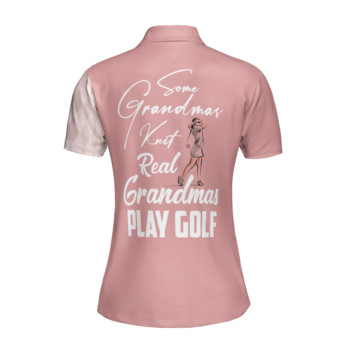 Lady Play Golf Women Polo Shirt, Some Grandmas Knit Real Women Polo Shirt, Light Pink Golf Shirt For Ladies - Perfect Gift For Women, Ladies