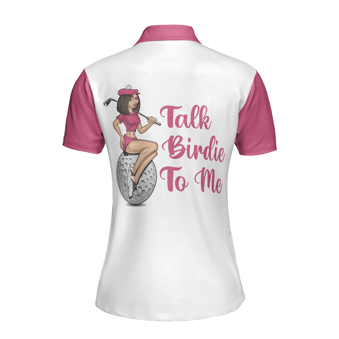 Talk Birdie To Me Women Polo Shirt, Best Pink Argyle And Leopard Pattern For Golf Ladies - Perfect Gift For Women, Ladies