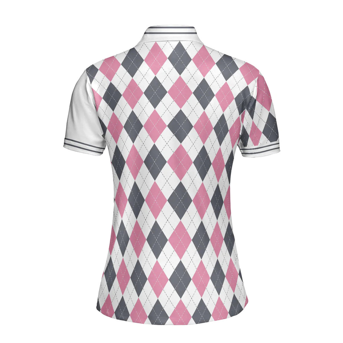Jesus Women Polo Shirt, Jesus Is My Savior Golf Is My Therapy Short Sleeve Women Polo Shirt, Argyle Pattern Golf Shirt For Ladies