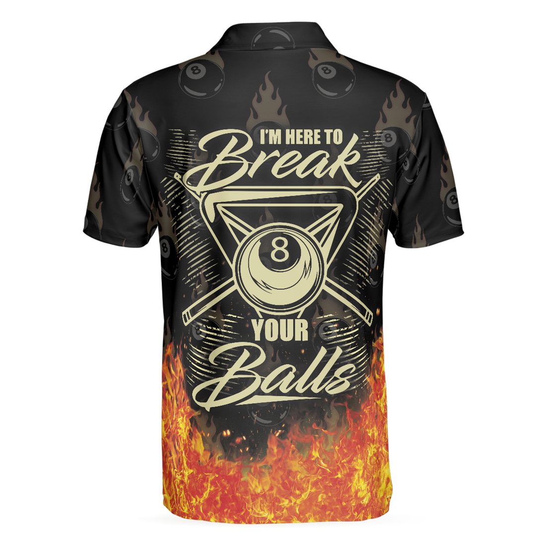 Men Polo Shirt - Billiards I'm Here To Break Your Balls Short Sleeve Polo Shirt, Skull Polo Shirt - Best Billiards Shirt For Men