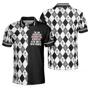 Argyle Pattern Accountant Men Polo Shirt, I'm An Accountant I'm Great With Numbers Shirt For Men, Gift For Accountant