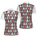 Golf Life In Ethnic Style Short Sleeve Women Polo Shirt, Argyle Pattern Shirt For Ladies, Best Golf Shirt For Female