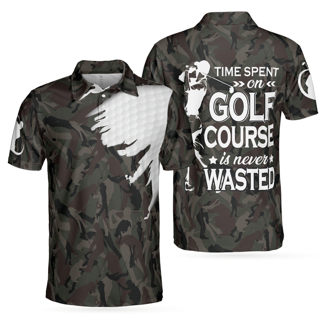 Time Spent On Golf Course Polo Shirt, Camouflage Golf Shirt With Sayings, Best Golf Shirt - Perfect Gift For Women