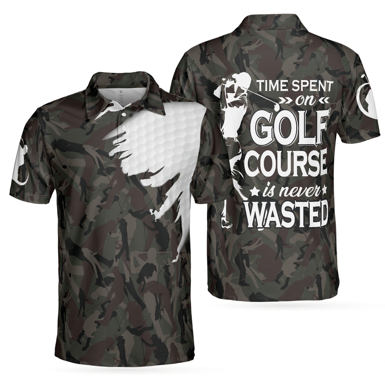 Time Spent On Golf Course Polo Shirt, Camouflage Golf Shirt With Sayings, Best Golf Shirt - Perfect Gift For Women
