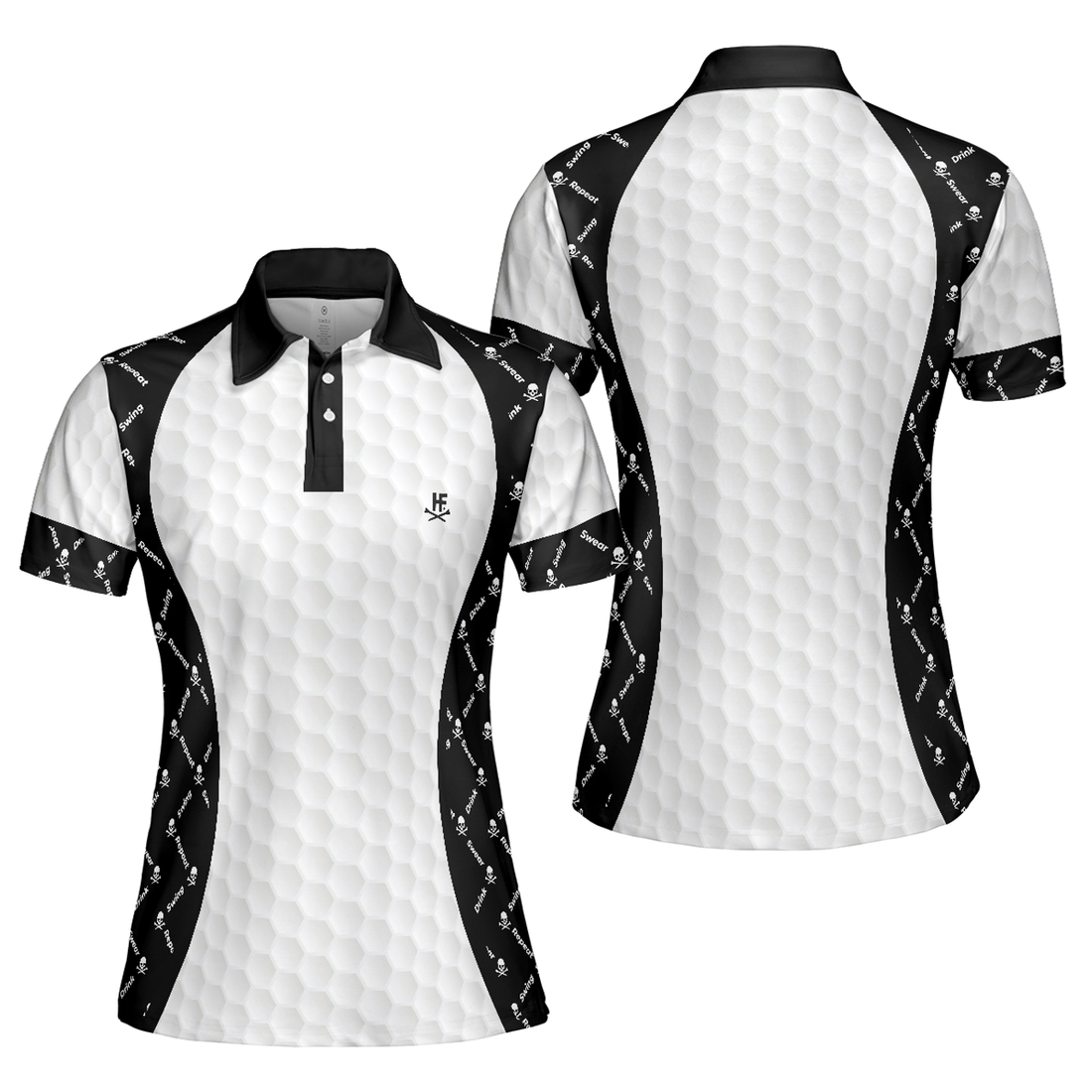 Golf Women Polo Shirt, Swing Swear With Skull Argyle Pattern Golf Women Polo Shirt, Basic Ladies Golfing Shirt - Perfect Gift For Women, Ladies