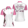 Pink Leopard Argyle Pattern Women Polo Shirt, I'm Not Swearing I'm Using My Golf Words Golf Short Sleeve Women Polo Shirt, Cool Gift For Female Golfers'