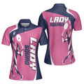 Tennis Lady Squad Short Sleeve Women Polo Shirt, Pink And Navy Polo Shirt For Female Tennis Players - Perfect Gift For Women, Ladies