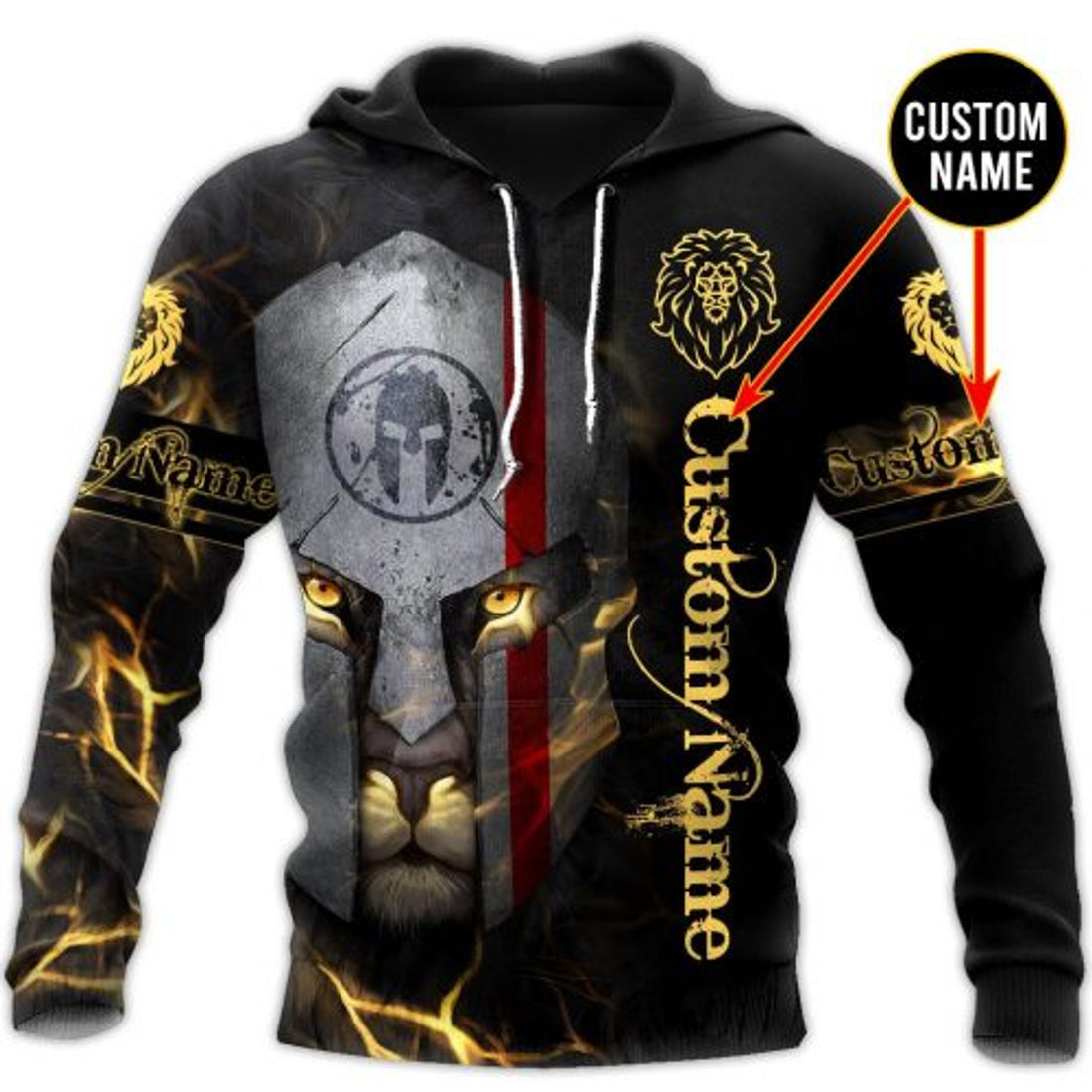 FUNSTUFFPRINT Personalized Viking 3D All Over Printed Hoodie For Men Lion 3D Hoodie and Zip Hoodie