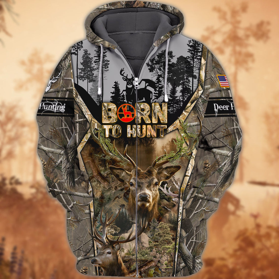 FUNSTUFFPRINT Dear Hunting 02 3D Hoodie and Zip Hoodie