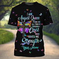 FUNSTUFFPRINT August Queen - Personalized Name 3D T-shirt