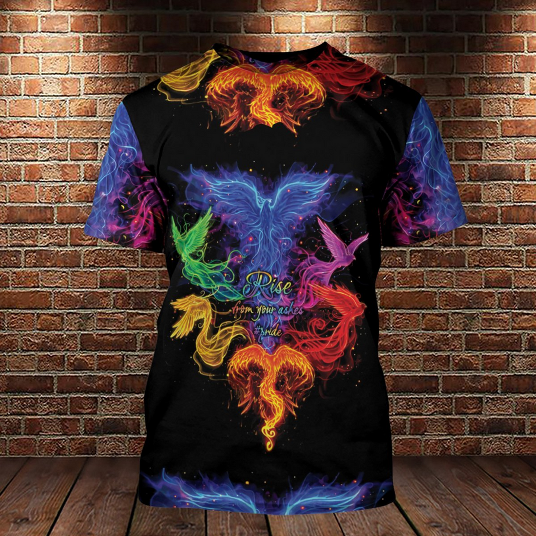 FUNSTUFFPRINT LGBT Pride Rise From Your Ashes 3D All Over Printed Shirts For Lesbian, Gay Pride 3D T-shirt