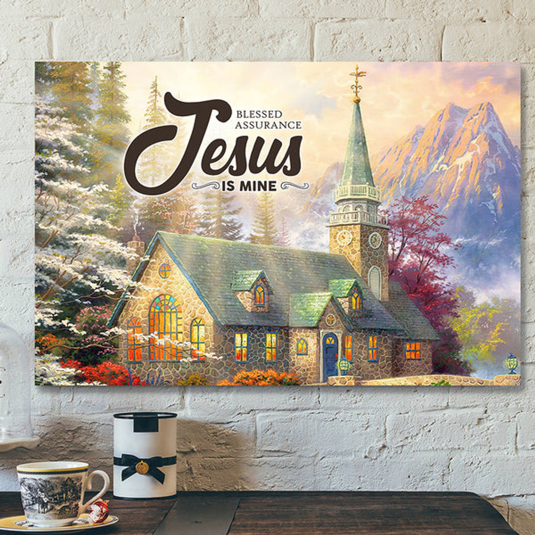 Bible Verse Canvas - Christian Canvas Art - Blessed Assurance Jesus Is Mine