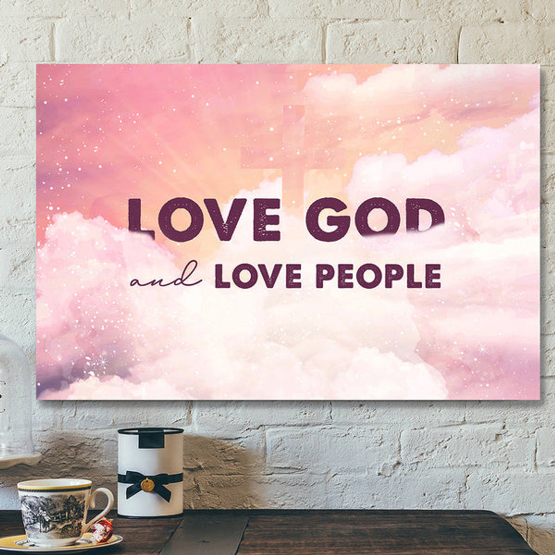 Bible Verse Canvas - Christian Canvas Art - Love God Love People